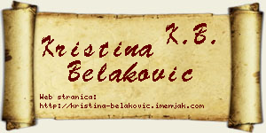 Kristina Belaković vizit kartica